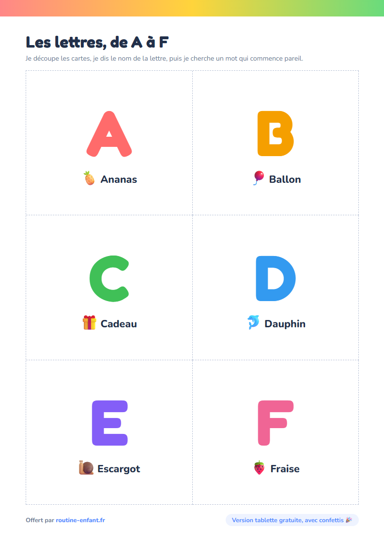 Aperçu : Cartes lettres et chiffres à imprimer